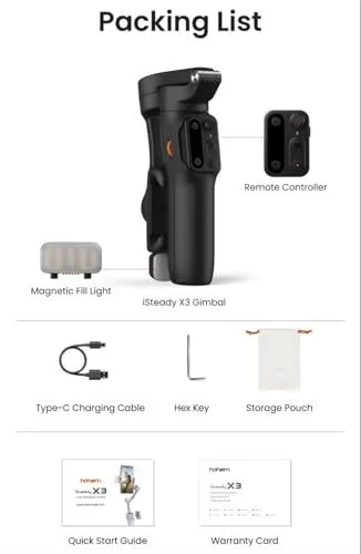 Hohem iSteady X3 Packing List