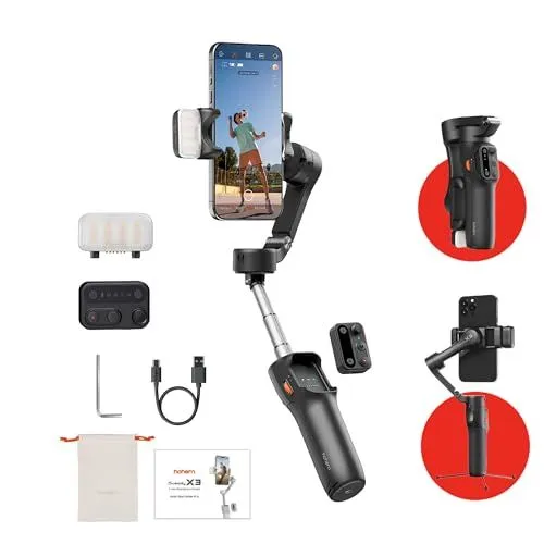 Hohem iSteady X3 3-Axis AI Smartphone Gimbal with Fill Light