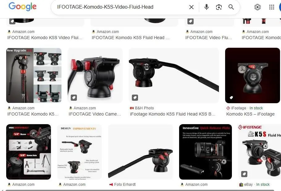 IFootage Komodo K5S Video Fluid Head Search Results