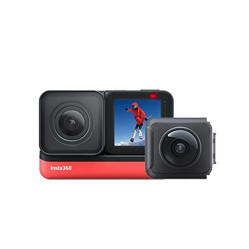 Insta360 ONE R Twin Edition â Action Camera & 360 Camera with Interchangeable Lenses, Stabilization, IPX8 Waterproof, Touch Screen, AI Editing