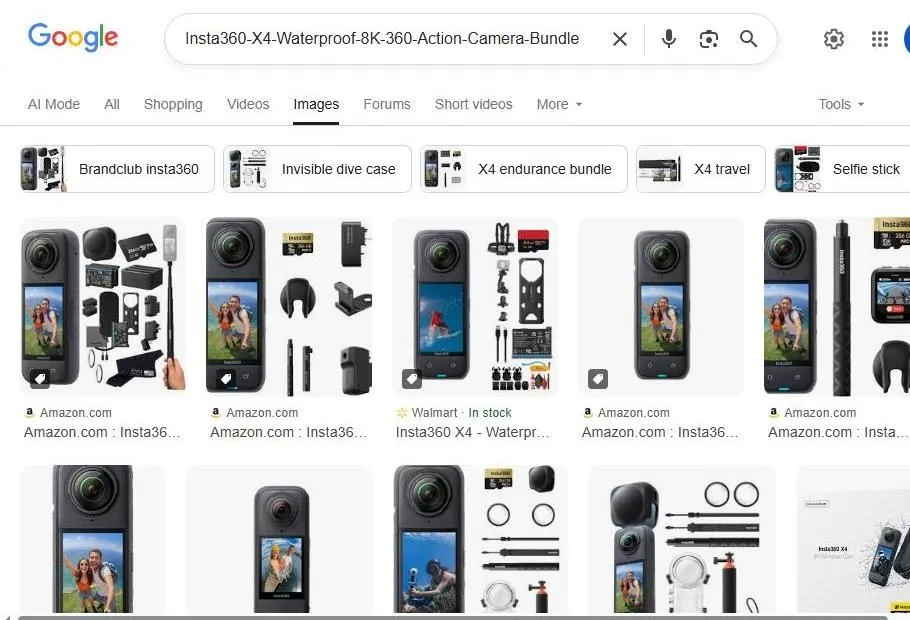 Insta360 X4 Action Camera Search Results