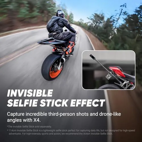 Insta360 X4 Invisible Selfie Stick Action Shot