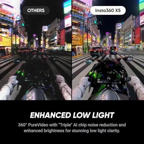 Insta360 X5 Low Light Performance Comparison