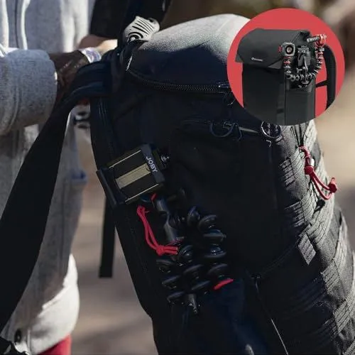 Joby GorillaPod Attached to a Black Backpack