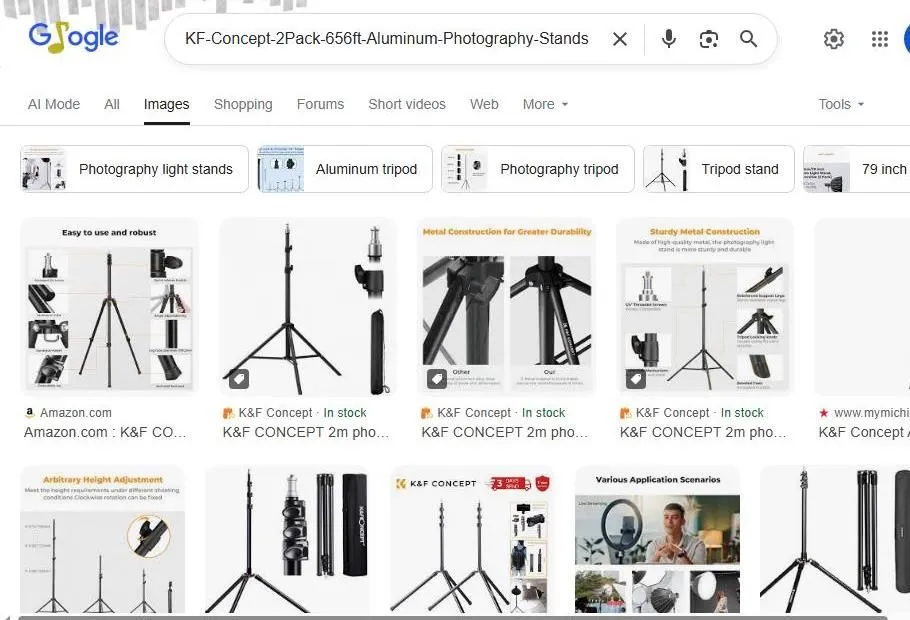 K and F Concept Photography Light Stands Search Results