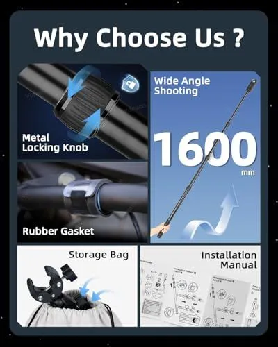 Key Features of the 1600mm Selfie Stick and Mount