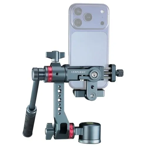 LEAPLIEXT Aluminum Phone Tripod Mount With 360 Rotation