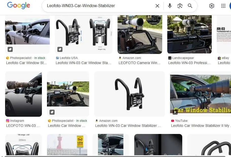 Leofoto WN-03 Car Window Stabilizer Search Results