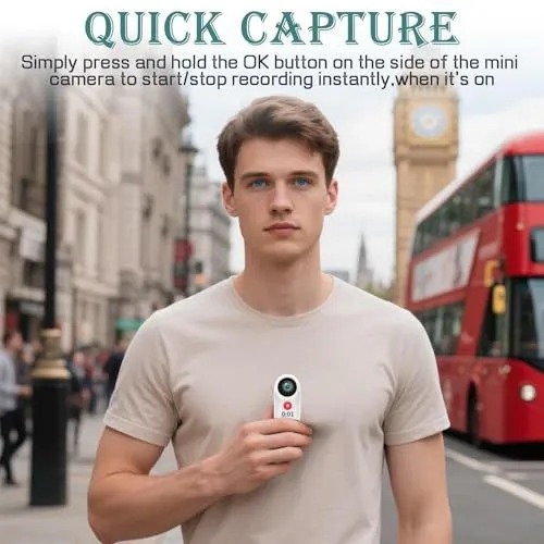 Man demonstrates quick capture mini camera