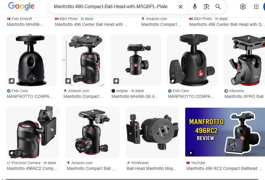Manfrotto 496 Center Ball Head Google Search Results