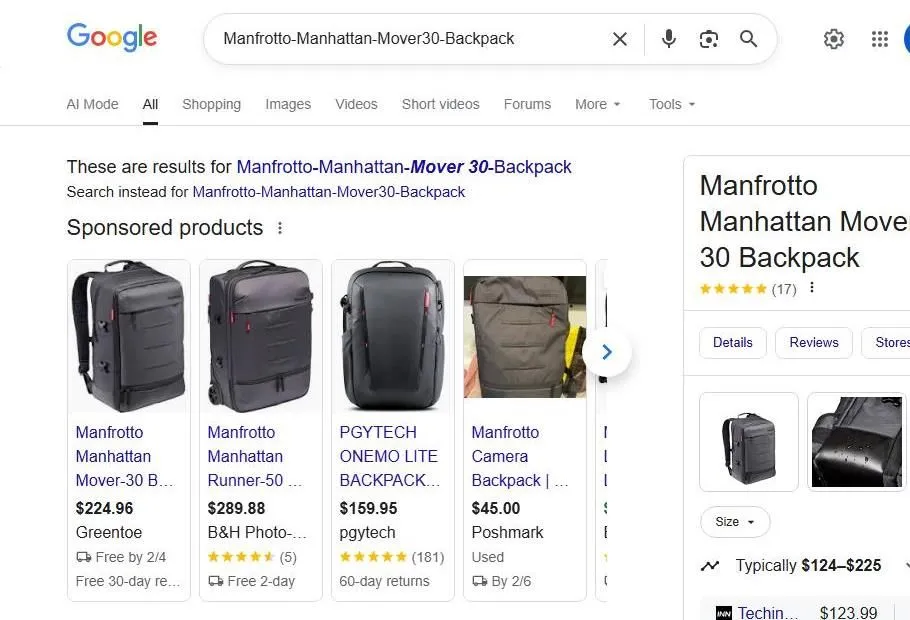 Manfrotto Manhattan Mover 30 Backpack Search Results
