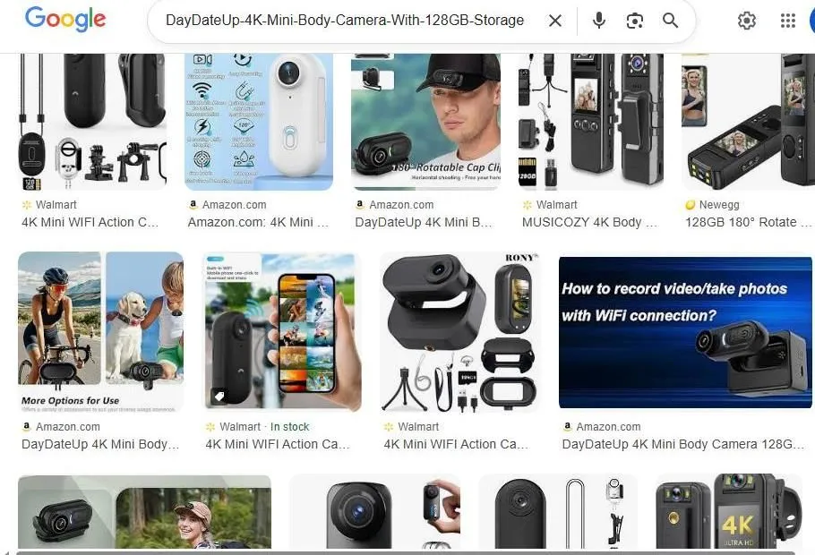 Mini 4K Body Camera Search Results
