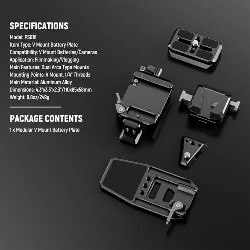 Modular V Mount Battery Plate Specifications