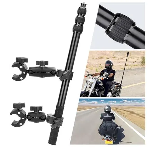 Vamson Motorcycle Camera Mount With 63 Inch Invisible Selfie Stick