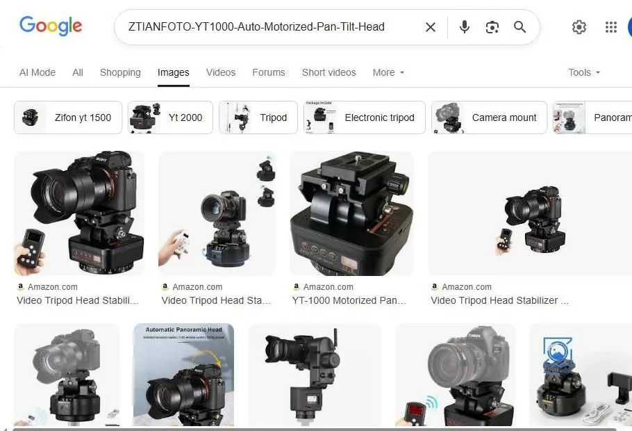 Motorized Pan-Tilt Tripod Head Search Results