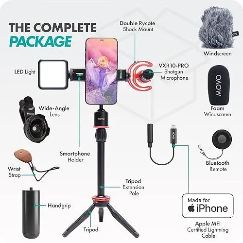 Movo Smartphone Vlogging Kit Components