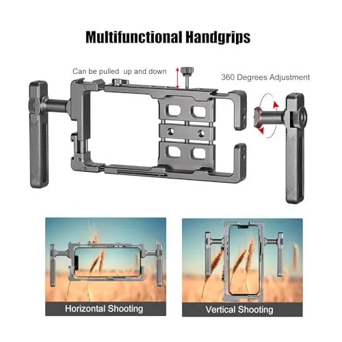 Multifunctional Smartphone Video Rig with Dual Handgrips