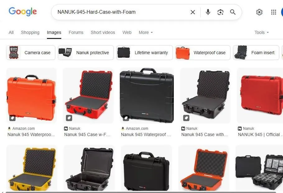 Nanuk 945 Protective Hard Case Search Results