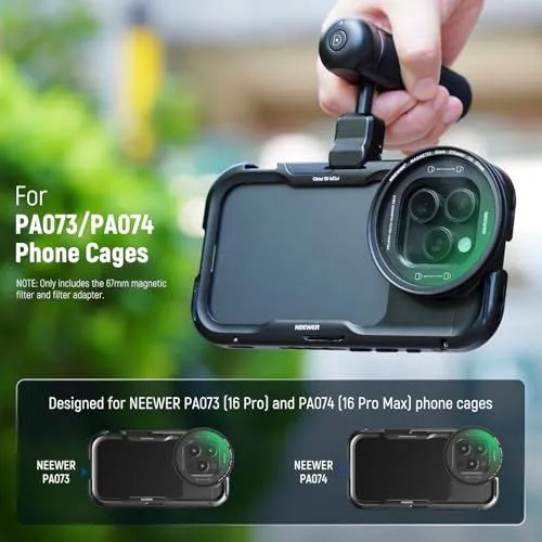 NEEWER 67mm Magnetic Filter Adapter for iPhone 16 Pro and Pro Max Cages
