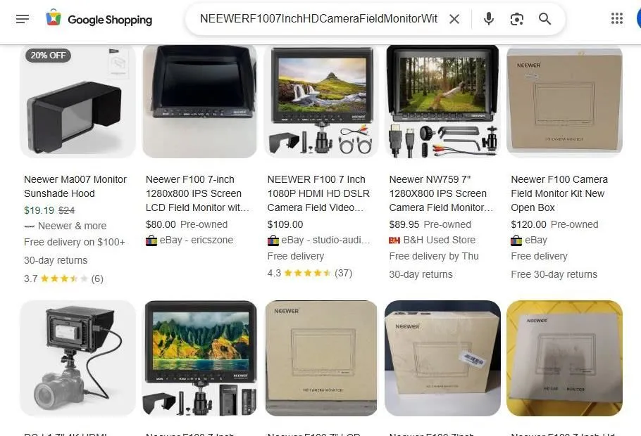 Neewer Camera Field Monitor Search Results
