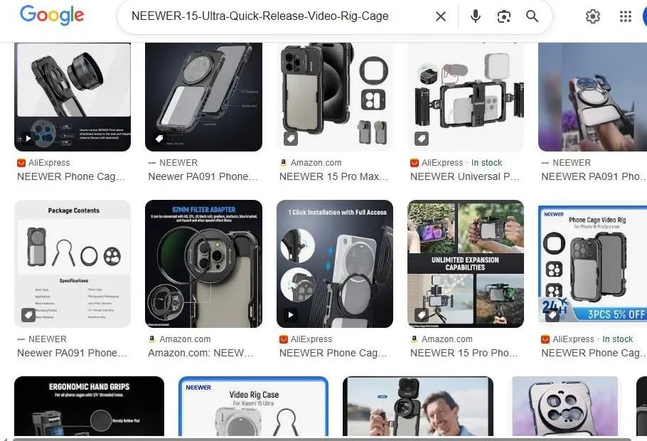 NEEWER iPhone 15 Pro Max Video Rig Cage Search Results