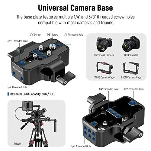 Neewer Universal Camera Base Plate with Rod Clamp