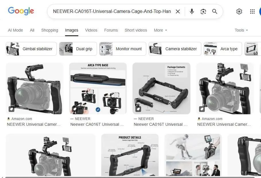 Neewer Universal Camera Cage and Top Handle Search Results