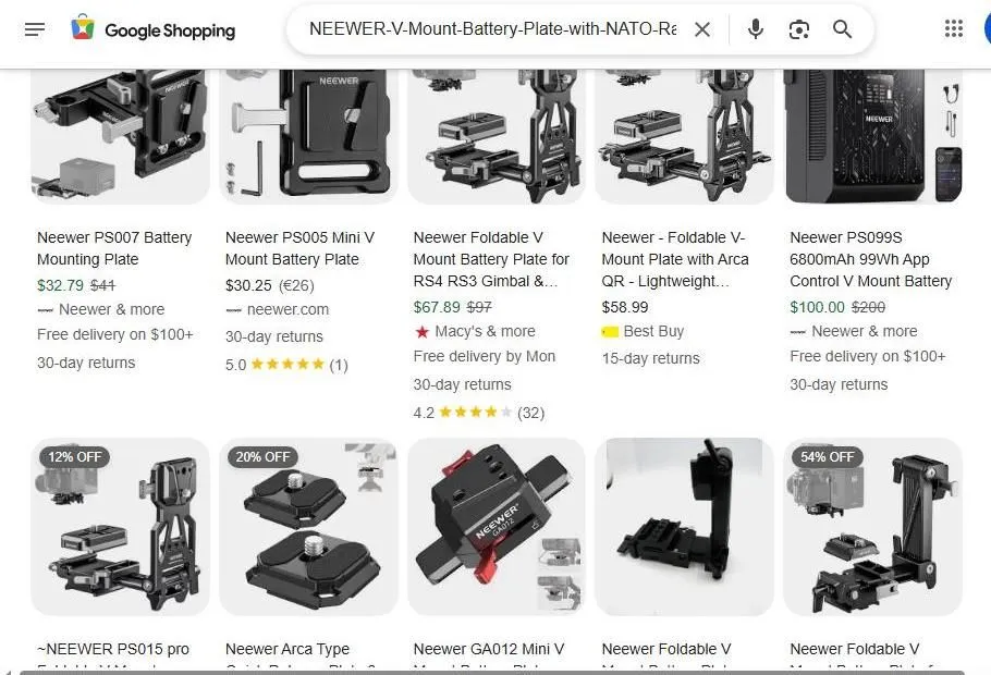 Neewer V-Mount Battery Plates and Accessories on Google Shopping