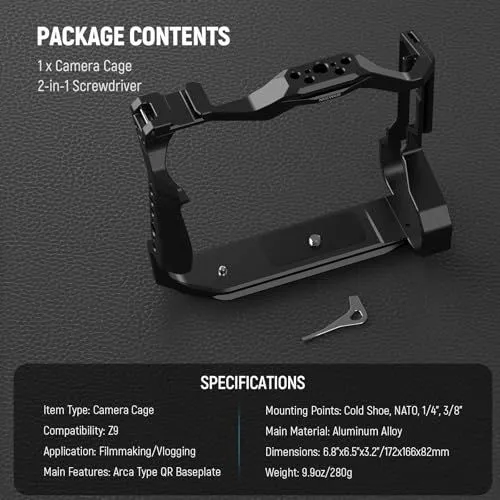 Nikon Z9 Camera Cage Specifications and Contents