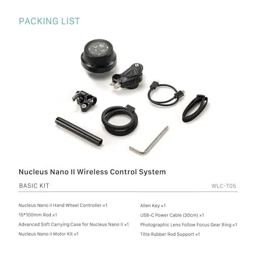 Nucleus Nano II Wireless Control System Basic Kit Packing List