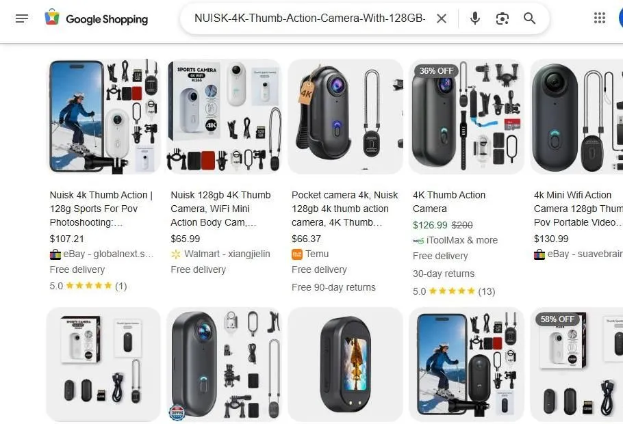 Nuisk 4K Thumb Action Camera Google Shopping Results