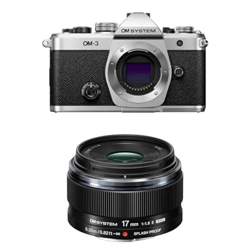 OM SYSTEM OM-3 Silver Travel Camera with 17mm F1.8 II Lens