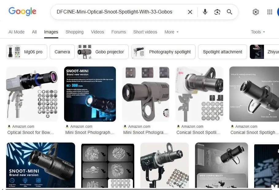 Optical Snoot Search Results