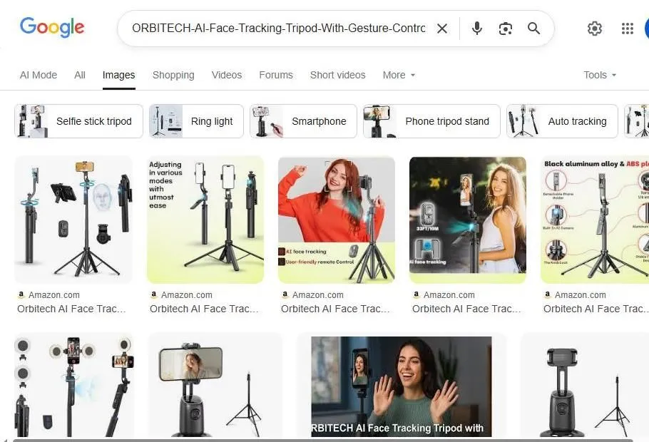 Orbitech AI Face Tracking Tripod Image Search Results