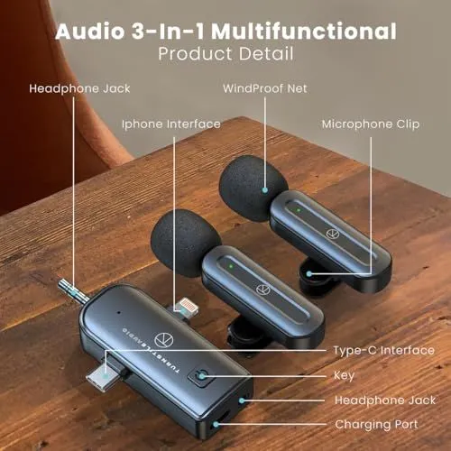 Overview of the Audio 3-In-1 Multifunctional wireless microphone kit