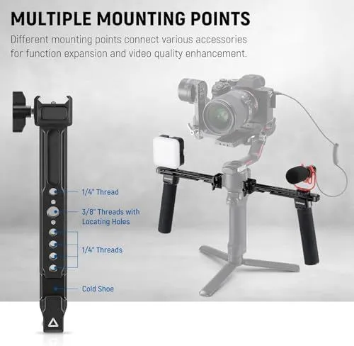 Overview of versatile accessory mounting bracket for camera gimbals