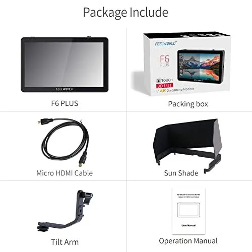 Package Contents of the FEELWORLD F6 PLUS Monitor