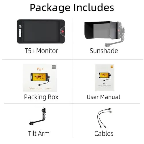 Package Includes Contents for T5+ Monitor