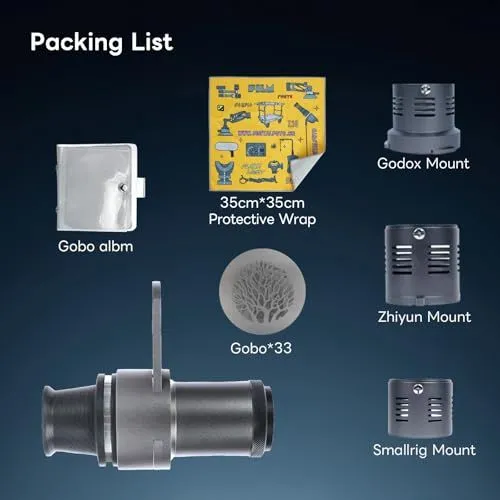 Packing List for Optical Snoot Lighting Kit