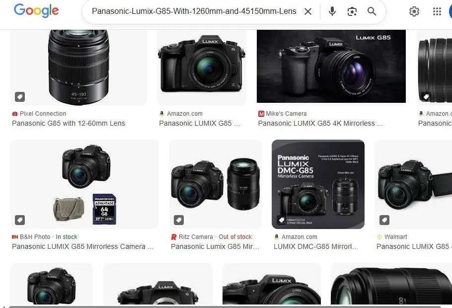 Panasonic Lumix G85 Google Image Search Results