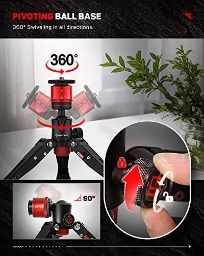 Pivoting Ball Base Tripod Features