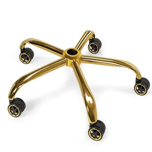 Frassie Heavy Duty Metal Office Chair Base With Wheels Gold