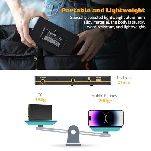 Portable and Lightweight Design for the AndyCine T6 Monitor