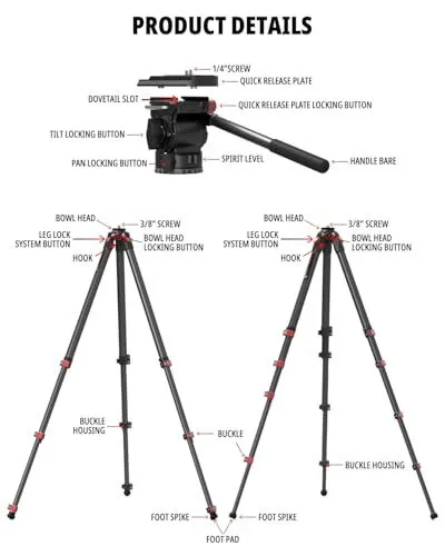 Product Details of Video Tripod with Fluid Head
