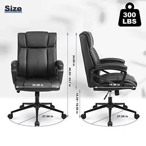 Product Dimensions for Black Executive Office Chair