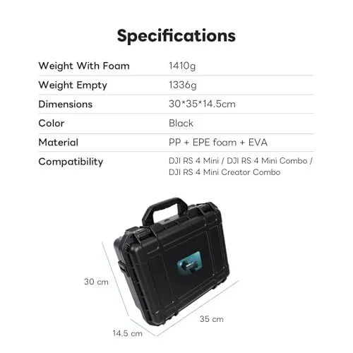 Product Specifications for DJI RS 4 Mini Carrying Case