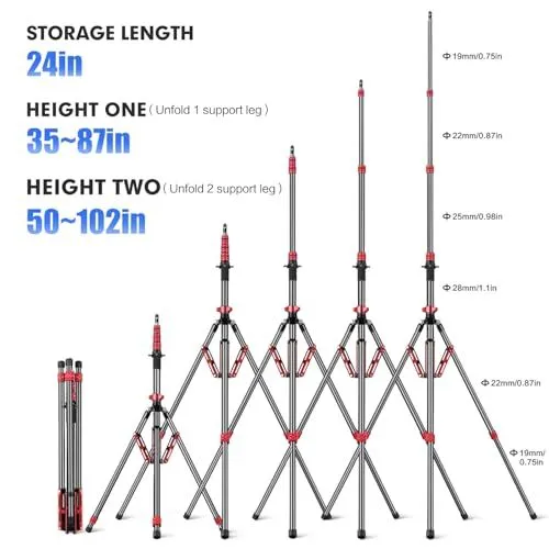 Product Specifications for Multi Height Extendable Tripod Stand