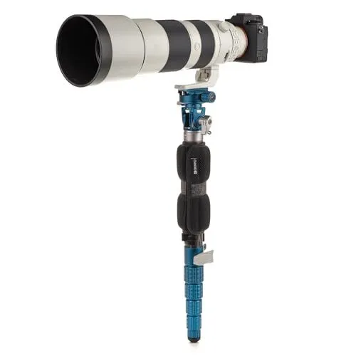 Professional Camera and Lens Setup on a Monopod