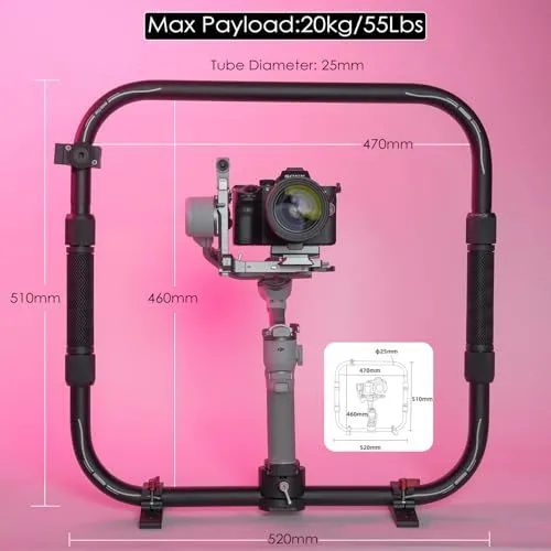 Professional Camera Gimbal Support Ring with Dimensions