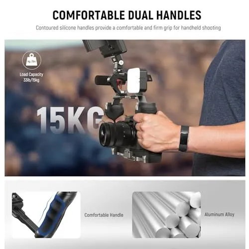 Professional Camera Rig with Dual Silicone Handles